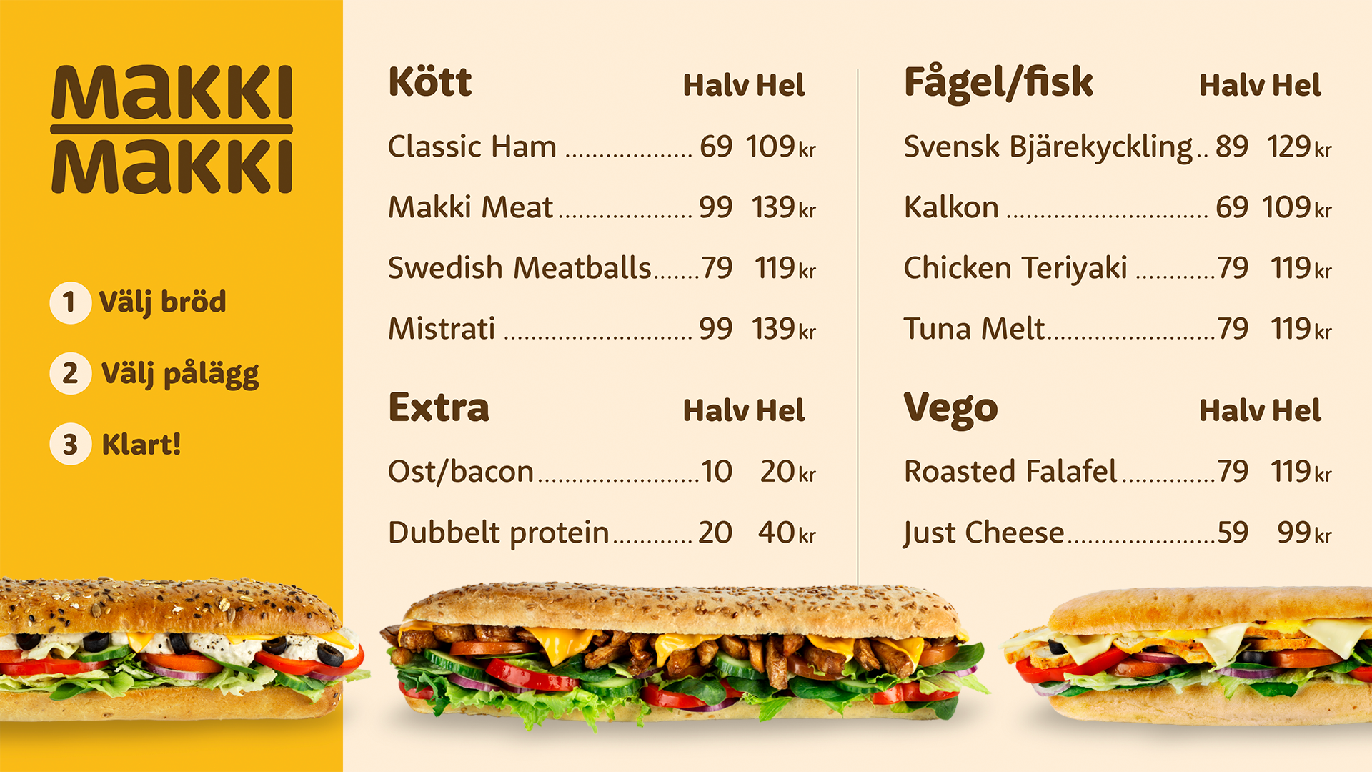 MAKKI MAKKI Menu - Huvudmeny